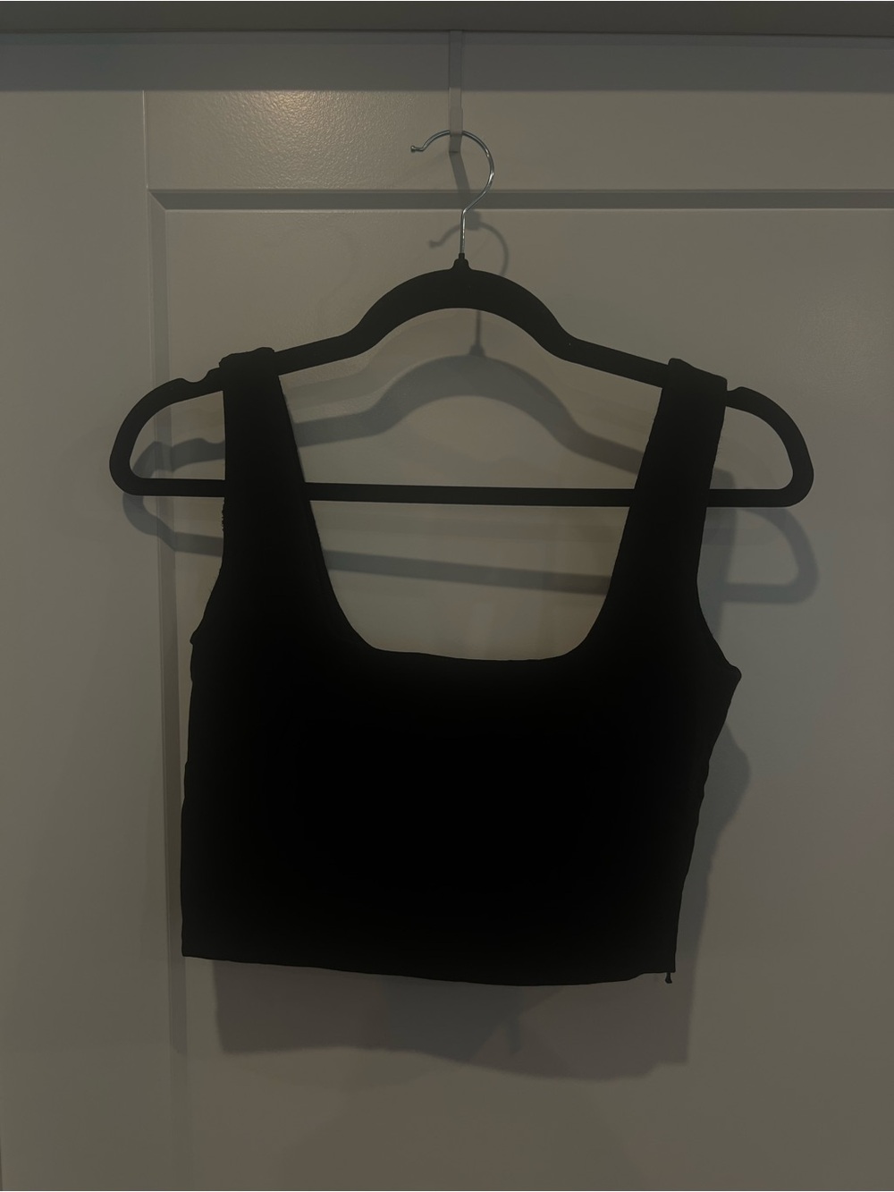 Women's Black Square-Neck Crop Tank Top